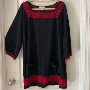 Style & Co Black and Red sweater dress classic